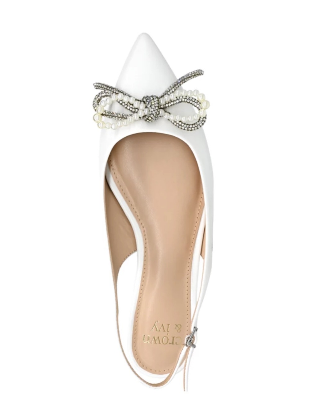 Crown & Ivy • Nearly New Peyton Ivory Pointed Toe Flats